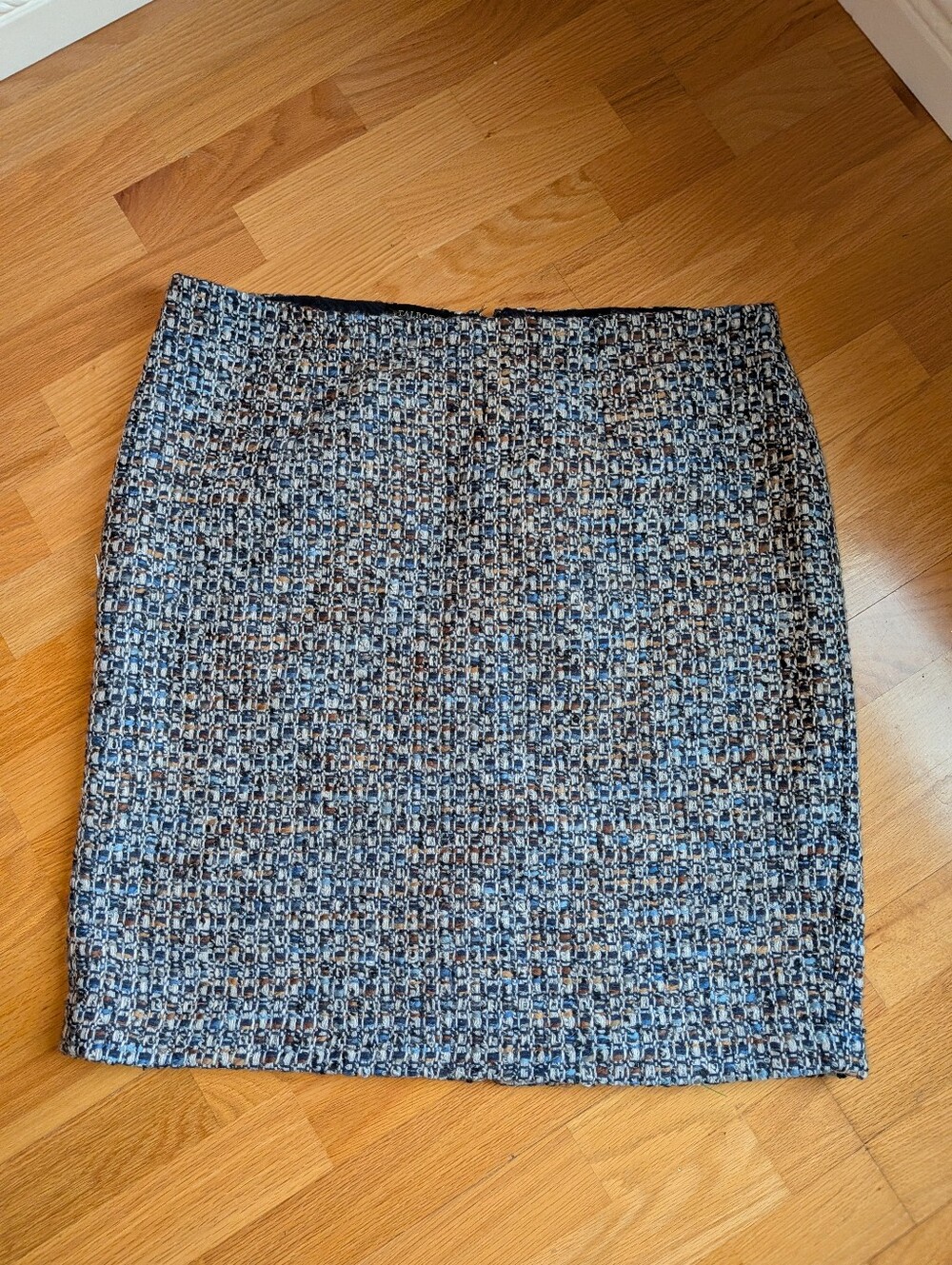 NEW Talbots Classic Blue Tweed Pencil Skirt - Women's size 14w